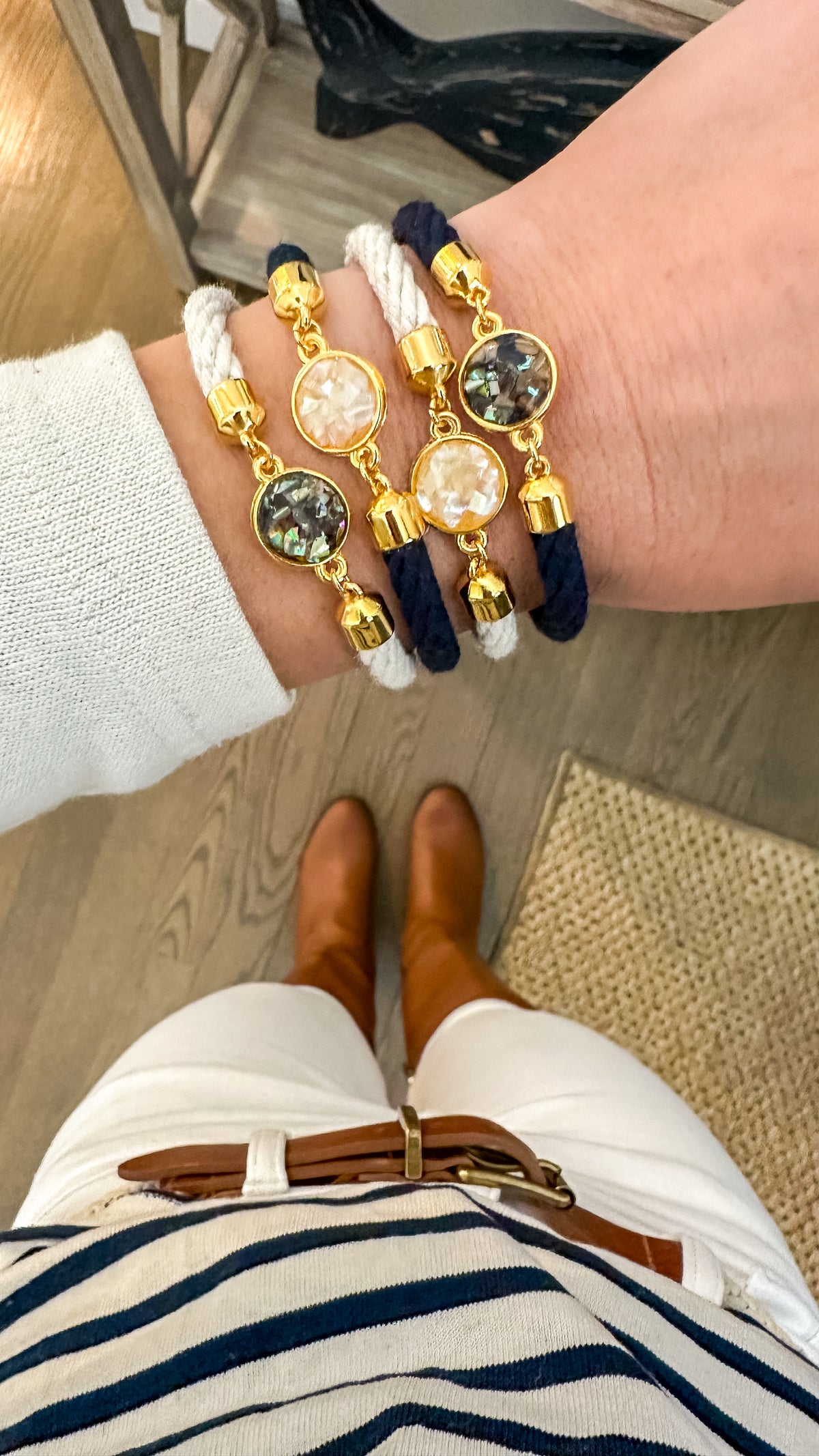 Monomoy - Navy/Mother of Pearl/Gold