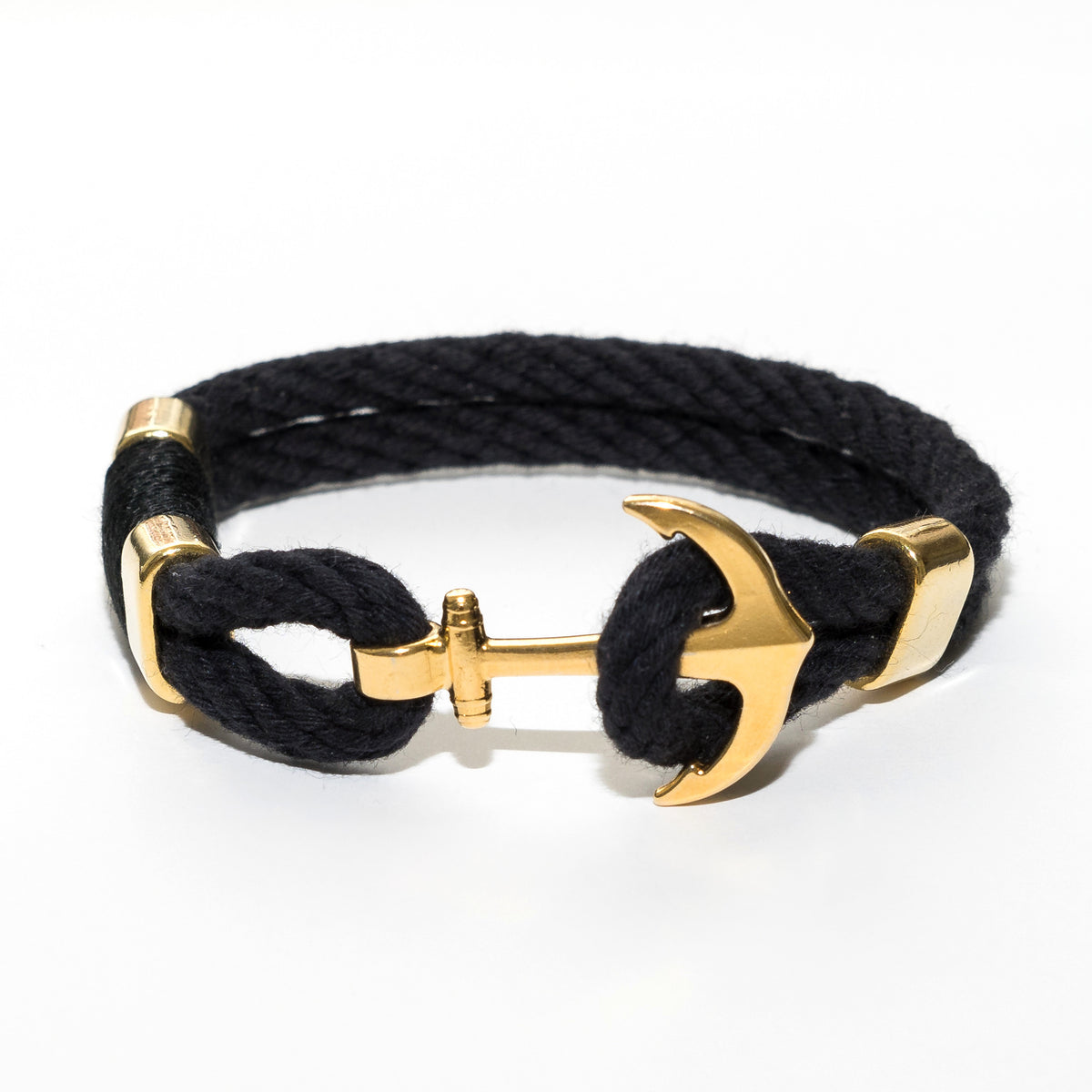 BWL Small Cross Anchor Bracelet Custom Nautical Navy Blue Rope 